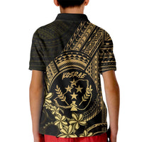 Gold Kosrae Liberation Day Kid Polo Shirt September 8 Polynesian Tattoo - Polynesian Pride