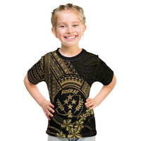 Gold Kosrae Liberation Day Kid T Shirt September 8 Polynesian Tattoo - Polynesian Pride