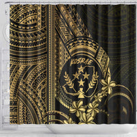 Gold Kosrae Liberation Day Shower Curtain September 8 Polynesian Tattoo - Polynesian Pride