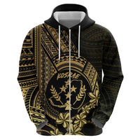 Gold Kosrae Liberation Day Zip Hoodie September 8 Polynesian Tattoo - Polynesian Pride