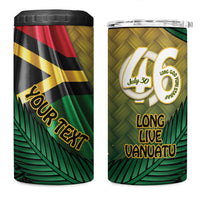 Personalised Long Live Vanuatu Independence Day 4 in 1 Can Cooler Tumbler 46th Anniversary Woven Pattern LT14 One Size: 16 oz Reggae - Polynesian Pride