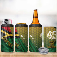 Personalised Long Live Vanuatu Independence Day 4 in 1 Can Cooler Tumbler 46th Anniversary Woven Pattern LT14 - Polynesian Pride