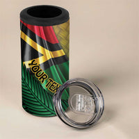 Personalised Long Live Vanuatu Independence Day 4 in 1 Can Cooler Tumbler 46th Anniversary Woven Pattern LT14 - Polynesian Pride