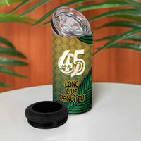 Personalised Long Live Vanuatu Independence Day 4 in 1 Can Cooler Tumbler 46th Anniversary Woven Pattern LT14 - Polynesian Pride