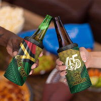 Personalised Long Live Vanuatu Independence Day 4 in 1 Can Cooler Tumbler 46th Anniversary Woven Pattern LT14 - Polynesian Pride