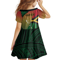 Personalised Long Live Vanuatu Independence Day Family Matching Off Shoulder Short Dress and Hawaiian Shirt 46th Anniversary Woven Pattern LT14 - Polynesian Pride