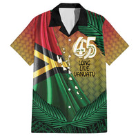 Personalised Long Live Vanuatu Independence Day Family Matching Off Shoulder Short Dress and Hawaiian Shirt 46th Anniversary Woven Pattern LT14 Dad's Shirt - Short Sleeve Reggae - Polynesian Pride