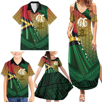 Personalised Long Live Vanuatu Independence Day Family Matching Summer Maxi Dress and Hawaiian Shirt 46th Anniversary Woven Pattern LT14 - Polynesian Pride