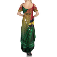 Personalised Long Live Vanuatu Independence Day Family Matching Summer Maxi Dress and Hawaiian Shirt 46th Anniversary Woven Pattern LT14 - Polynesian Pride