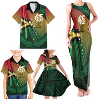 Personalised Long Live Vanuatu Independence Day Family Matching Tank Maxi Dress and Hawaiian Shirt 46th Anniversary Woven Pattern LT14 - Polynesian Pride