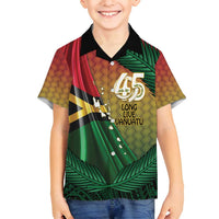 Personalised Long Live Vanuatu Independence Day Family Matching Tank Maxi Dress and Hawaiian Shirt 46th Anniversary Woven Pattern LT14 Son's Shirt Reggae - Polynesian Pride