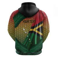 Personalised Long Live Vanuatu Independence Day Hoodie 45th Anniversary Woven Pattern - Polynesian Pride
