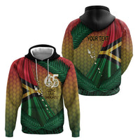 Personalised Long Live Vanuatu Independence Day Hoodie 45th Anniversary Woven Pattern - Polynesian Pride