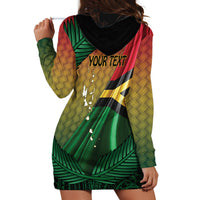Personalised Long Live Vanuatu Independence Day Hoodie Dress 46th Anniversary Woven Pattern LT14 - Polynesian Pride