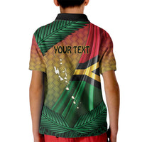 Personalised Long Live Vanuatu Independence Day Kid Polo Shirt 46th Anniversary Woven Pattern LT14 - Polynesian Pride