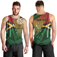 Personalised Long Live Vanuatu Independence Day Men Tank Top 45th Anniversary Woven Pattern - Polynesian Pride