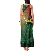 Personalised Long Live Vanuatu Independence Day Tank Maxi Dress 46th Anniversary Woven Pattern LT14 - Polynesian Pride