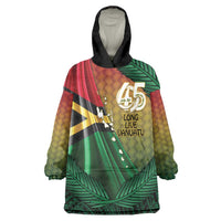 Personalised Long Live Vanuatu Independence Day Wearable Blanket Hoodie 46th Anniversary Woven Pattern LT14 One Size Reggae - Polynesian Pride