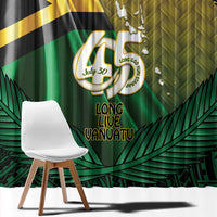 Long Live Vanuatu Independence Day Window Curtain 45th Anniversary Woven Pattern - Polynesian Pride