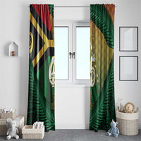 Long Live Vanuatu Independence Day Window Curtain 45th Anniversary Woven Pattern - Polynesian Pride