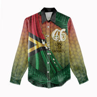 Personalised Long Live Vanuatu Independence Day Women Casual Shirt 46th Anniversary Woven Pattern LT14 - Polynesian Pride