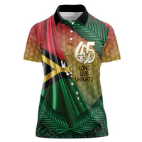 Personalised Long Live Vanuatu Independence Day Women Polo Shirt 46th Anniversary Woven Pattern LT14 Female Reggae - Polynesian Pride