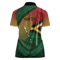Personalised Long Live Vanuatu Independence Day Women Polo Shirt 46th Anniversary Woven Pattern LT14 - Polynesian Pride
