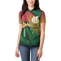 Personalised Long Live Vanuatu Independence Day Women Polo Shirt 46th Anniversary Woven Pattern LT14 - Polynesian Pride
