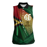 Personalised Long Live Vanuatu Independence Day Women Sleeveless Polo Shirt 46th Anniversary Woven Pattern LT14 Female Reggae - Polynesian Pride