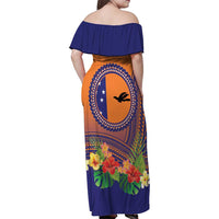 PNG New Ireland Province Family Matching Off Shoulder Maxi Dress and Hawaiian Shirt Niu Ailan Necklace Polynesian Tattoo - Polynesian Pride