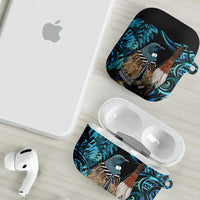New Zealand Tui Bird Taiaha AirPods Case Maori Weapon Paua Shell Mix Silver Fern LT14 - Polynesian Pride