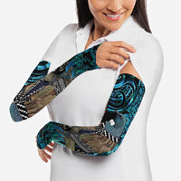 New Zealand Tui Bird Taiaha Arm Sleeves Maori Weapon Paua Shell Mix Silver Fern LT14 - Polynesian Pride