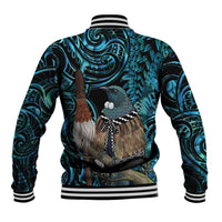 New Zealand Tui Bird Taiaha Baseball Jacket Maori Weapon Paua Shell Mix Silver Fern LT14 - Polynesian Pride