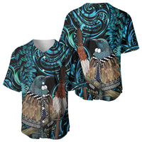 New Zealand Tui Bird Taiaha Baseball Jersey Maori Weapon Paua Shell Mix Silver Fern LT14 - Polynesian Pride