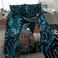 New Zealand Tui Bird Taiaha Bedding Set Maori Weapon Paua Shell Mix Silver Fern LT14 - Polynesian Pride