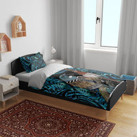 New Zealand Tui Bird Taiaha Bedding Set Maori Weapon Paua Shell Mix Silver Fern LT14 - Polynesian Pride