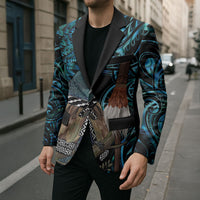 New Zealand Tui Bird Taiaha Blazer Maori Weapon Paua Shell Mix Silver Fern LT14 - Polynesian Pride