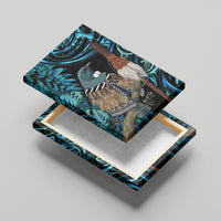 New Zealand Tui Bird Taiaha Canvas Wall Art Maori Weapon Paua Shell Mix Silver Fern LT14 - Polynesian Pride