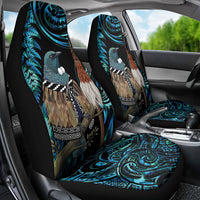 New Zealand Tui Bird Taiaha Car Seat Cover Maori Weapon Paua Shell Mix Silver Fern LT14 - Polynesian Pride