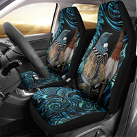 New Zealand Tui Bird Taiaha Car Seat Cover Maori Weapon Paua Shell Mix Silver Fern LT14 - Polynesian Pride