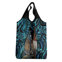 New Zealand Tui Bird Taiaha Grocery Bag Maori Weapon Paua Shell Mix Silver Fern LT14 - Polynesian Pride