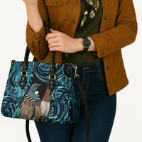 New Zealand Tui Bird Taiaha Leather Bag Maori Weapon Paua Shell Mix Silver Fern LT14 - Polynesian Pride