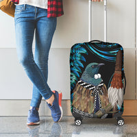New Zealand Tui Bird Taiaha Luggage Cover Maori Weapon Paua Shell Mix Silver Fern LT14 - Polynesian Pride
