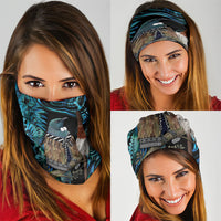 New Zealand Tui Bird Taiaha Neck Gaiter Maori Weapon Paua Shell Mix Silver Fern LT14 - Polynesian Pride