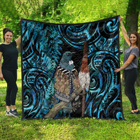New Zealand Tui Bird Taiaha Quilt Maori Weapon Paua Shell Mix Silver Fern LT14 - Polynesian Pride