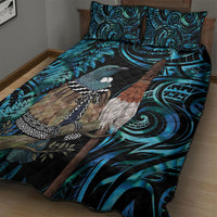 New Zealand Tui Bird Taiaha Quilt Bed Set Maori Weapon Paua Shell Mix Silver Fern LT14 - Polynesian Pride