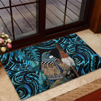New Zealand Tui Bird Taiaha Rubber Doormat Maori Weapon Paua Shell Mix Silver Fern LT14 - Polynesian Pride