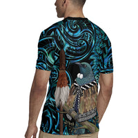 New Zealand Tui Bird Taiaha Rugby Jersey Maori Weapon Paua Shell Mix Silver Fern LT14 - Polynesian Pride