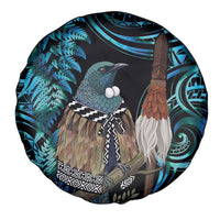 New Zealand Tui Bird Taiaha Spare Tire Cover Maori Weapon Paua Shell Mix Silver Fern LT14 - Polynesian Pride
