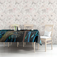 New Zealand Tui Bird Taiaha Tablecloth Maori Weapon Paua Shell Mix Silver Fern LT14 - Polynesian Pride